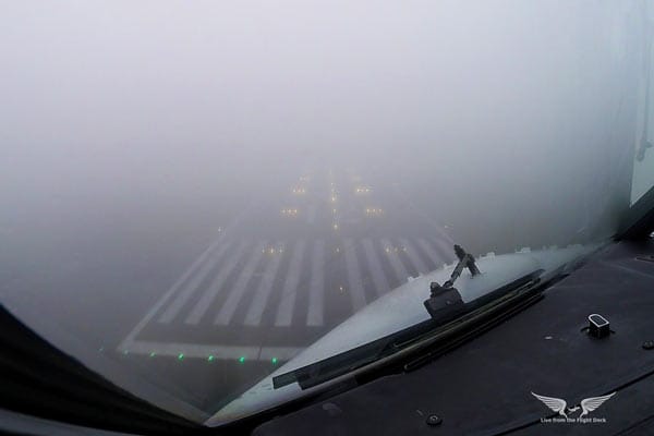 foggy runway